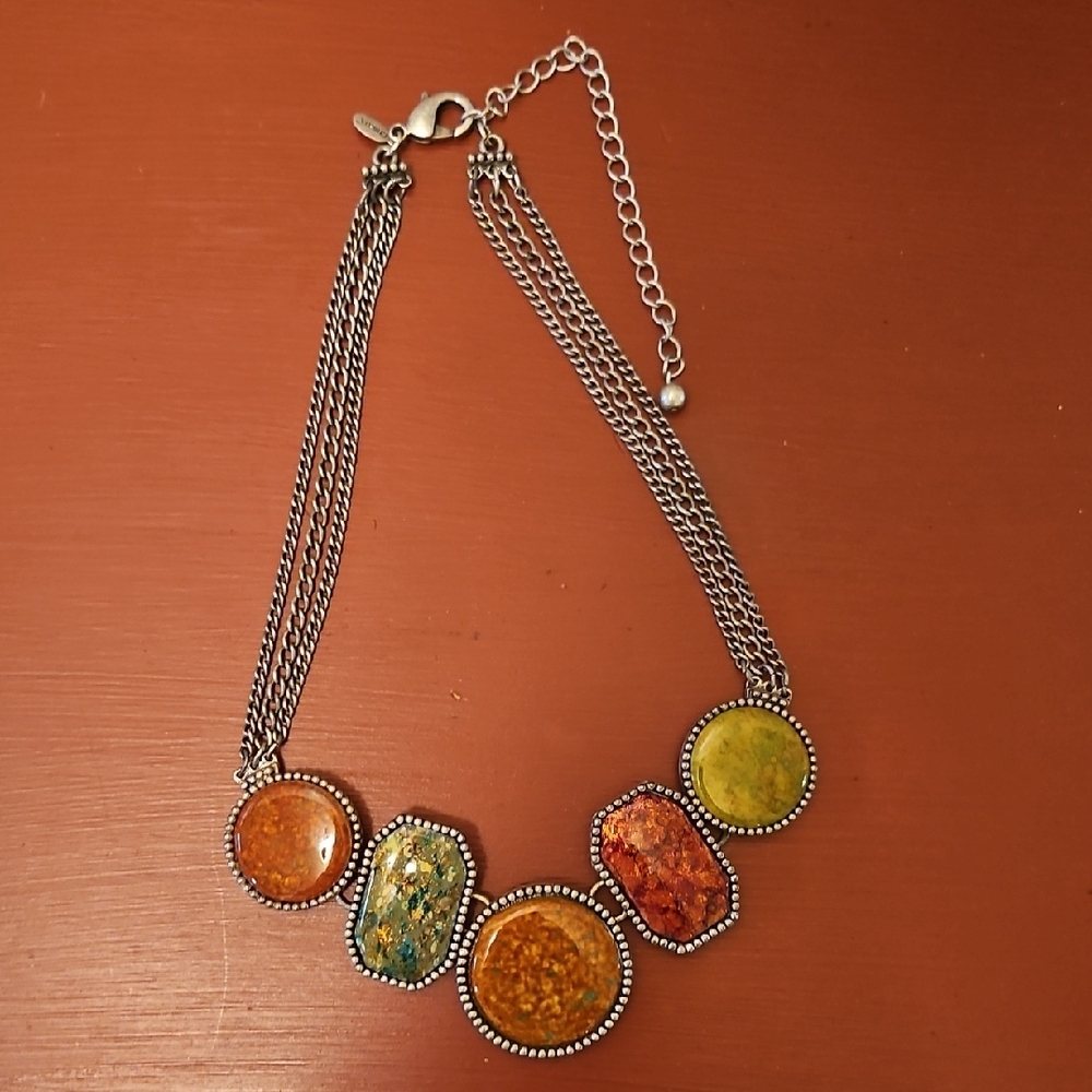 Chico's Orange and Green Necklace Collection